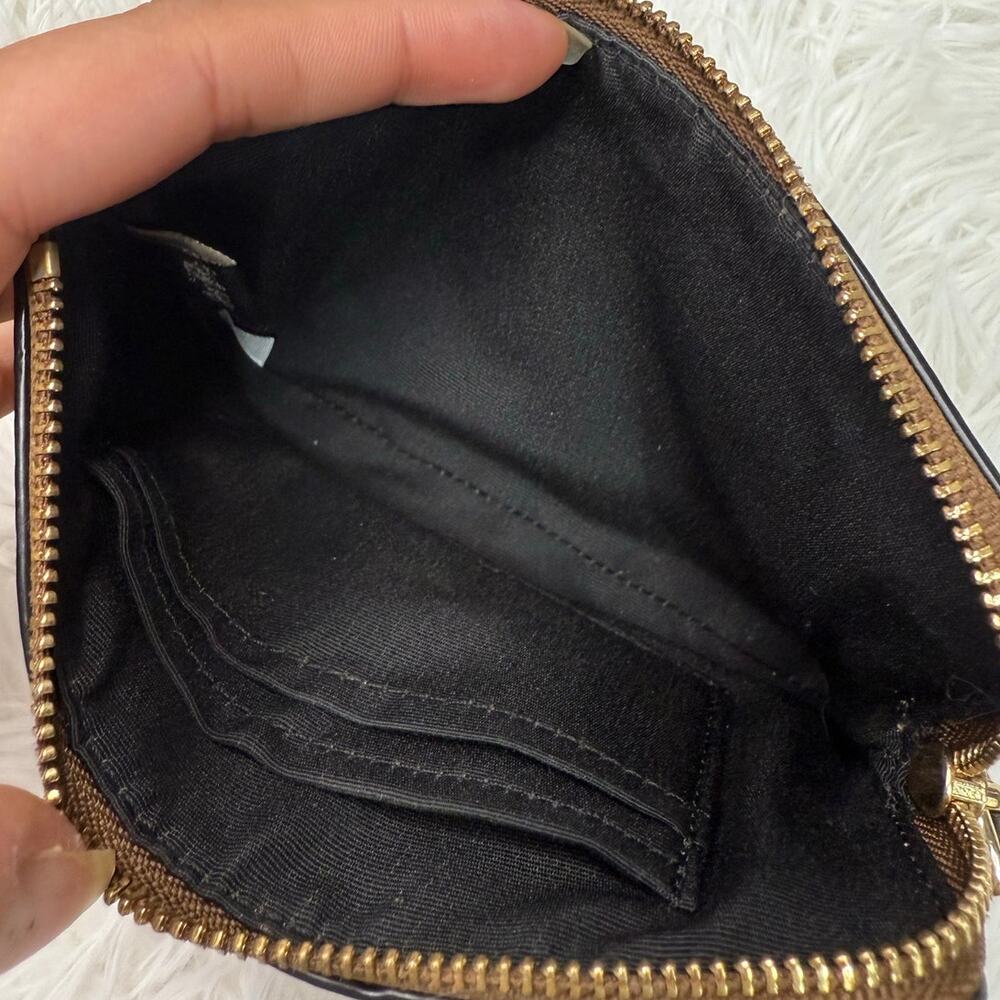 COACH Black and Brown Signature Coated Canvas Wristlet - Picture 4 of 6